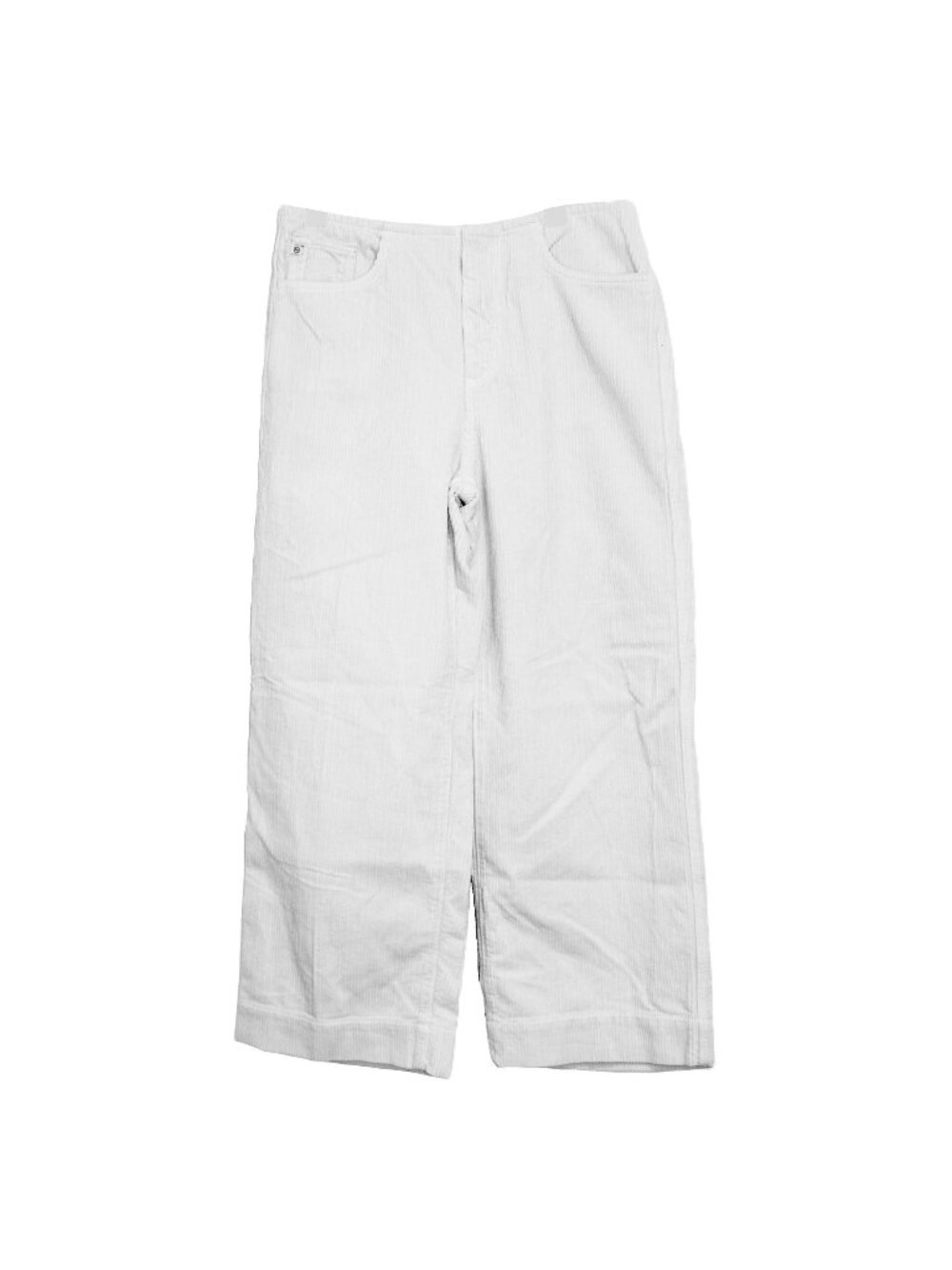 AG Adriano Goldschmied Cream Wide-Leg Corduroy Pants Size 27 Womens 100% Cotton